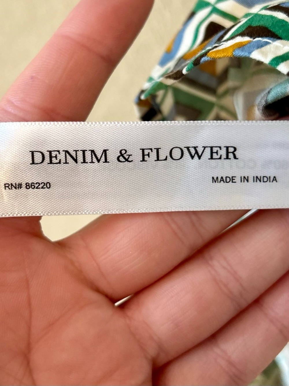 NWT Denim & Flowers Mens Geometric Print Short-Sleeve Shirt - Green Size M - Picture 7 of 7